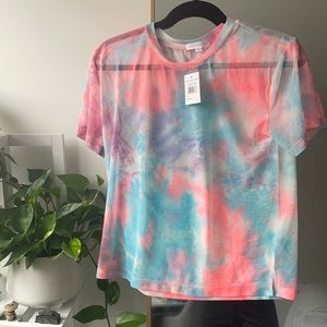 NWT Mesh Tie-dye top